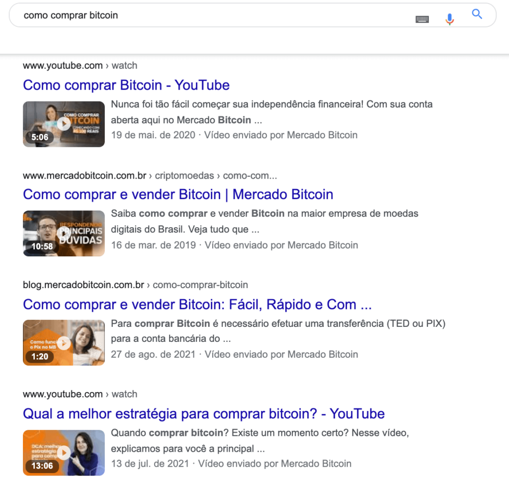 Print de vídeos sobre como comprar bitcoin